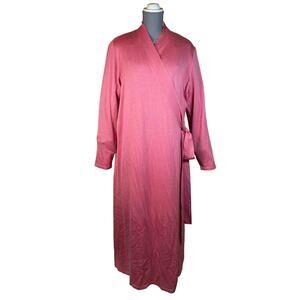 Soft Surroundings Cashmere Silk 2X Plus Size Lounge Robe Wrap Pink Cover Up